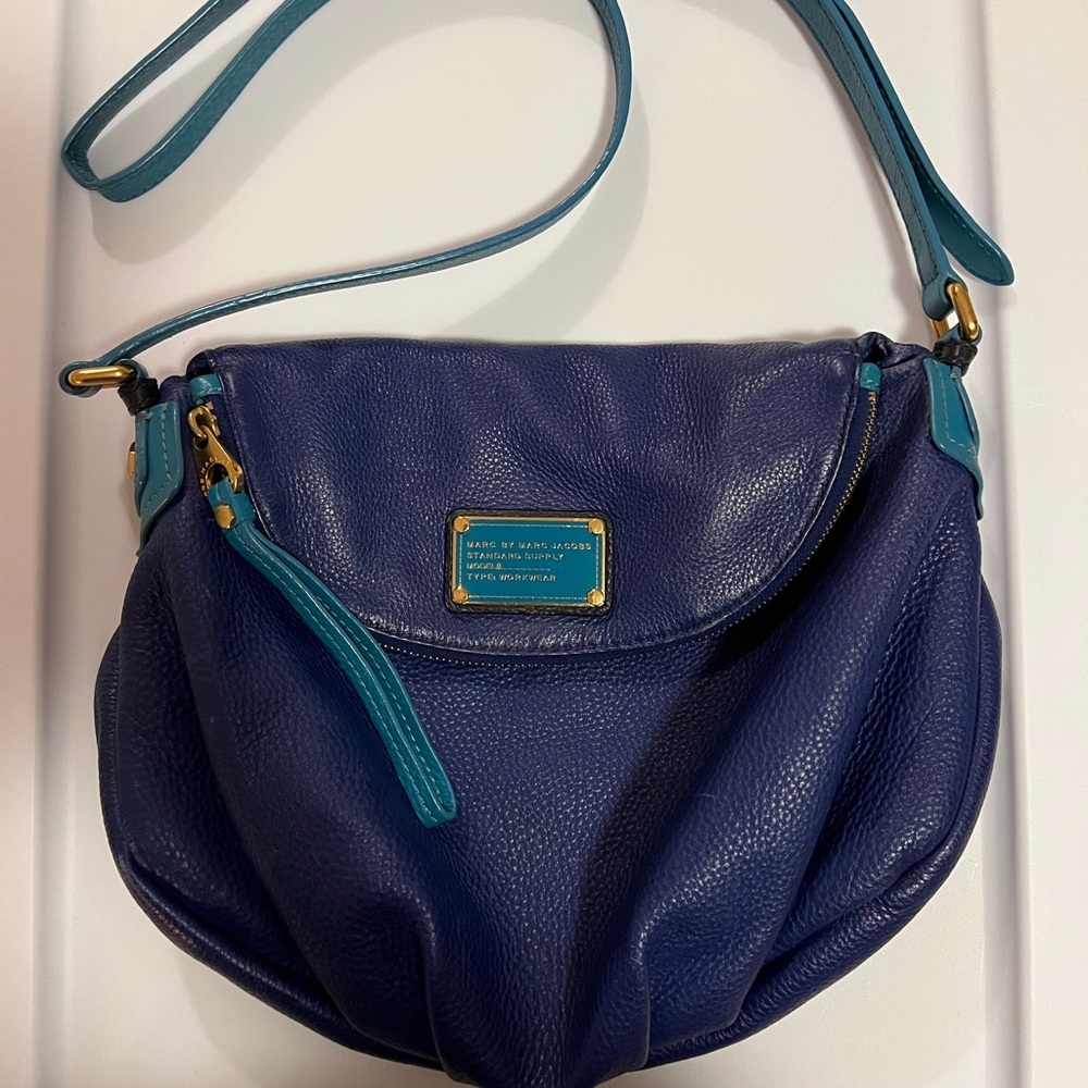 Marc by Marc Jacobs Cobalt Blue & Teal Medium Hobo Bag